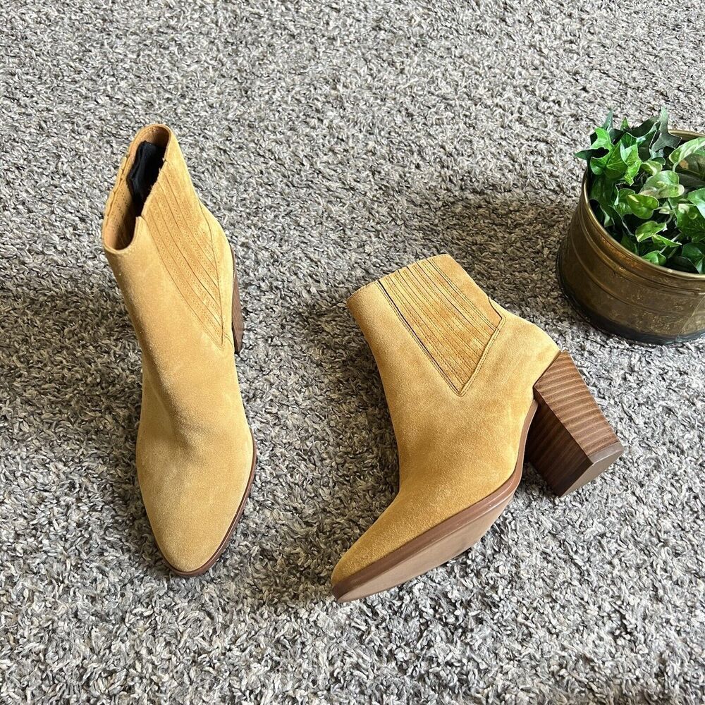 RAG & BONE Rover Chelsea Ankle Boots Booties In Camel Suede Leather 35 US 5 New